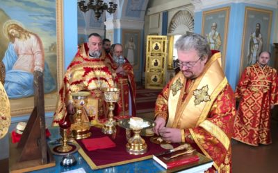 Владыка Игнатий совершил Божественную литургию в Коневском монастыре