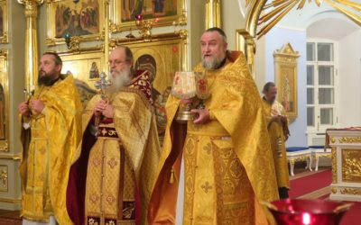 Божественная литургия была совершена в новогоднюю ночь в Коневском Рождество-Богородичном монастыре
