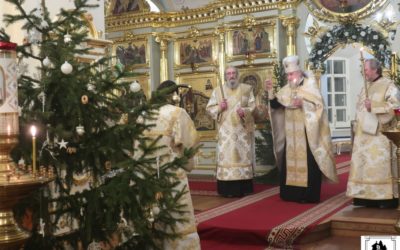 В ночь с 6 на 7 января 2024 года в Коневском Рождество-Богородичном монастыре молитвенно встретили великий праздник Рождества Христа Спасителя.
