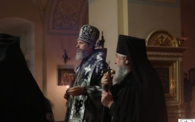 Епископ Выборгский и Приозерский Варнава совершил чин Погребения Плащаницы Господа в Коневской обители