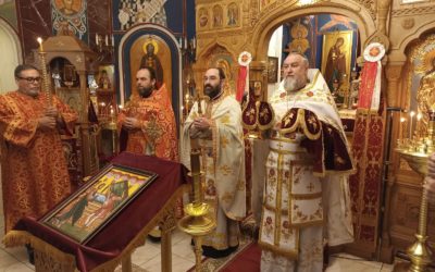 В Неделю о расслабленном наместник обители совершил Божественную литургию на петербургском подворье